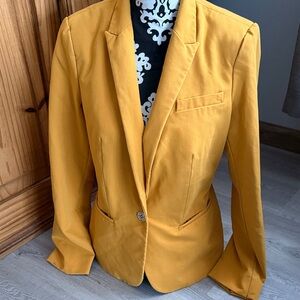 Tommy Hilfiger Mustard Yellow Single-Button Blazer Size 10